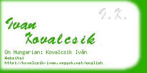 ivan kovalcsik business card